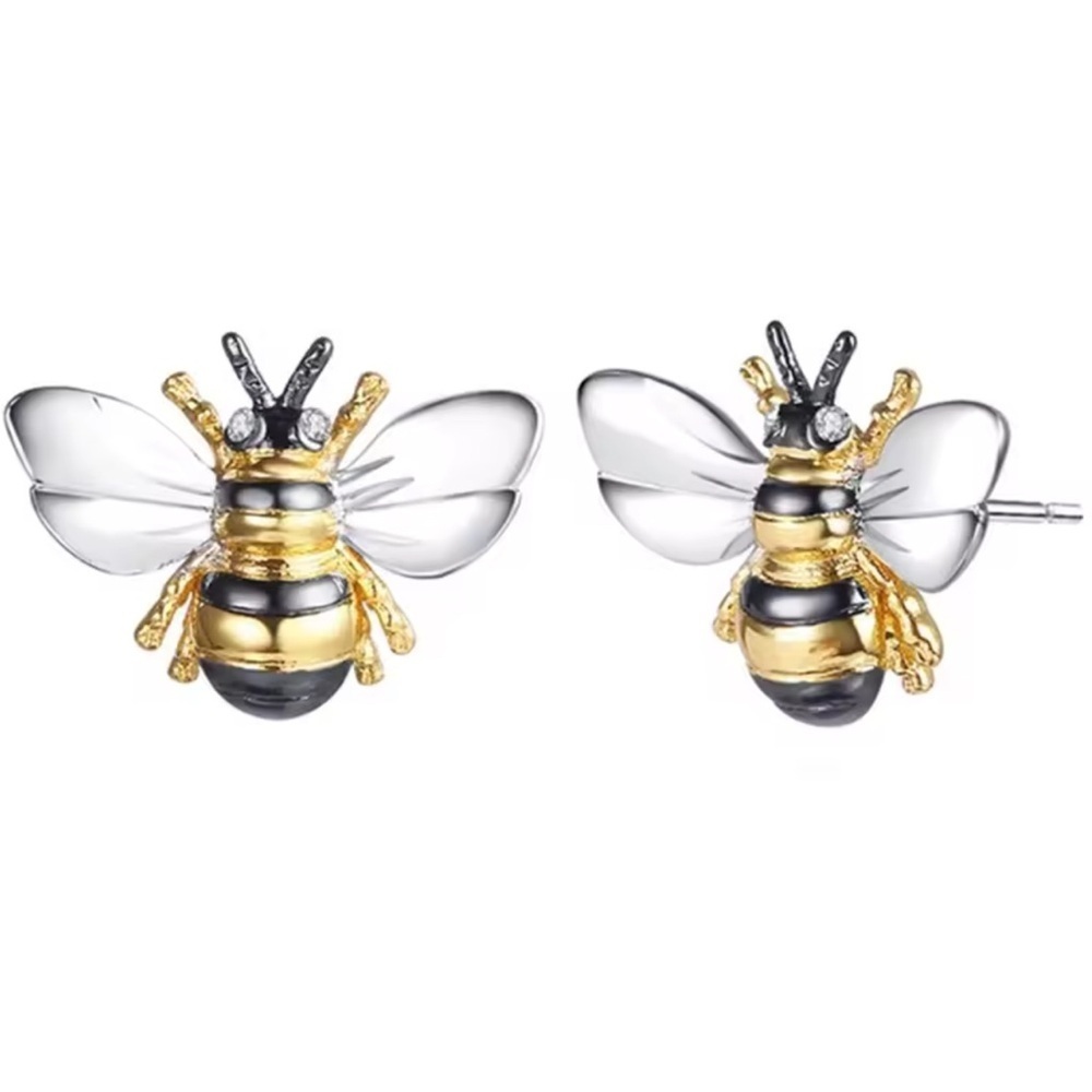 Gold Bee Minimalist Earrings